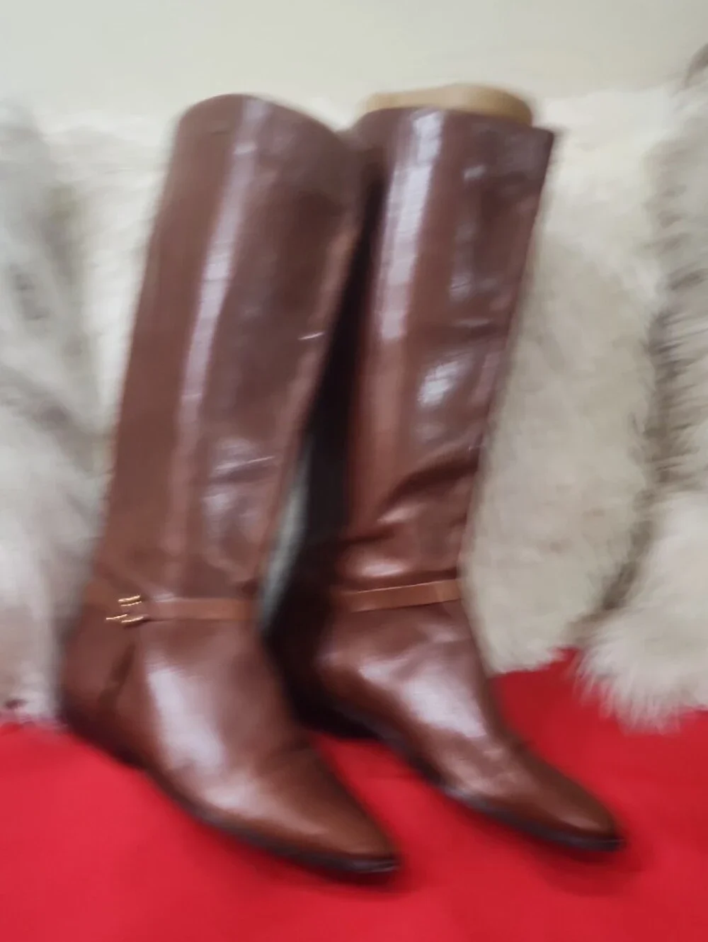 Etienne Aigner Brown Leather Knee High Boots